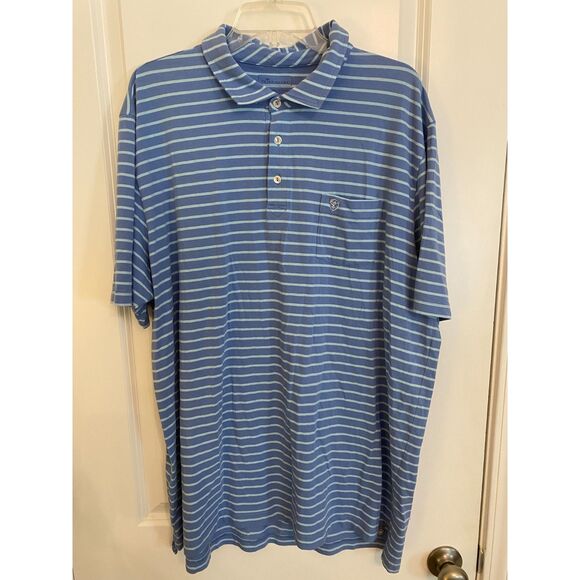 Peter Millar Blue Striped Polo - Picture 1 of 4